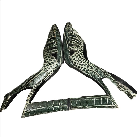 Casadei animal print green/beige heels size 8.5M - Picture 12 of 14